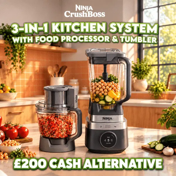 NEW Ninja CrushBOSS 3-in-1 Kitchen System with Food Processor & Tumbler OR £200