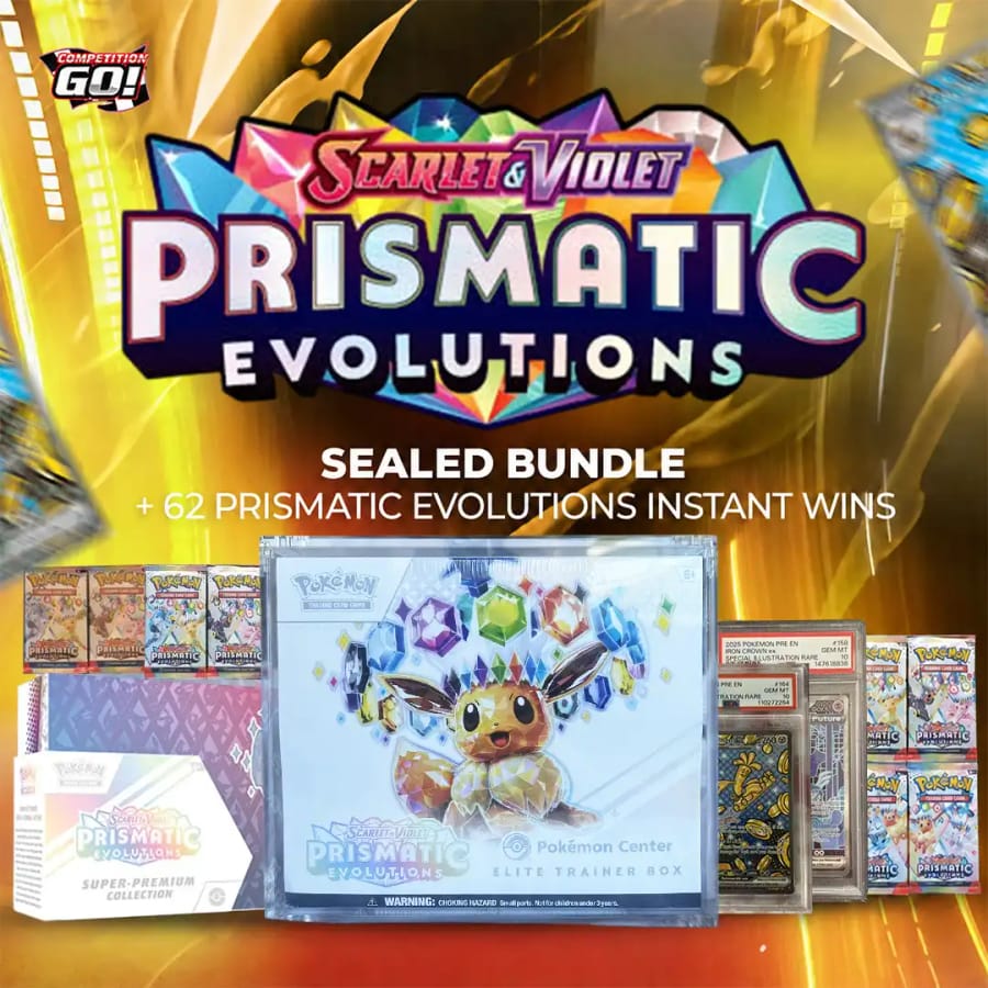 PRISMATIC EVOLUTIONS SEALED BUNDLE + 62 PRISMATIC EVOLUTIONS INSTANT WINS