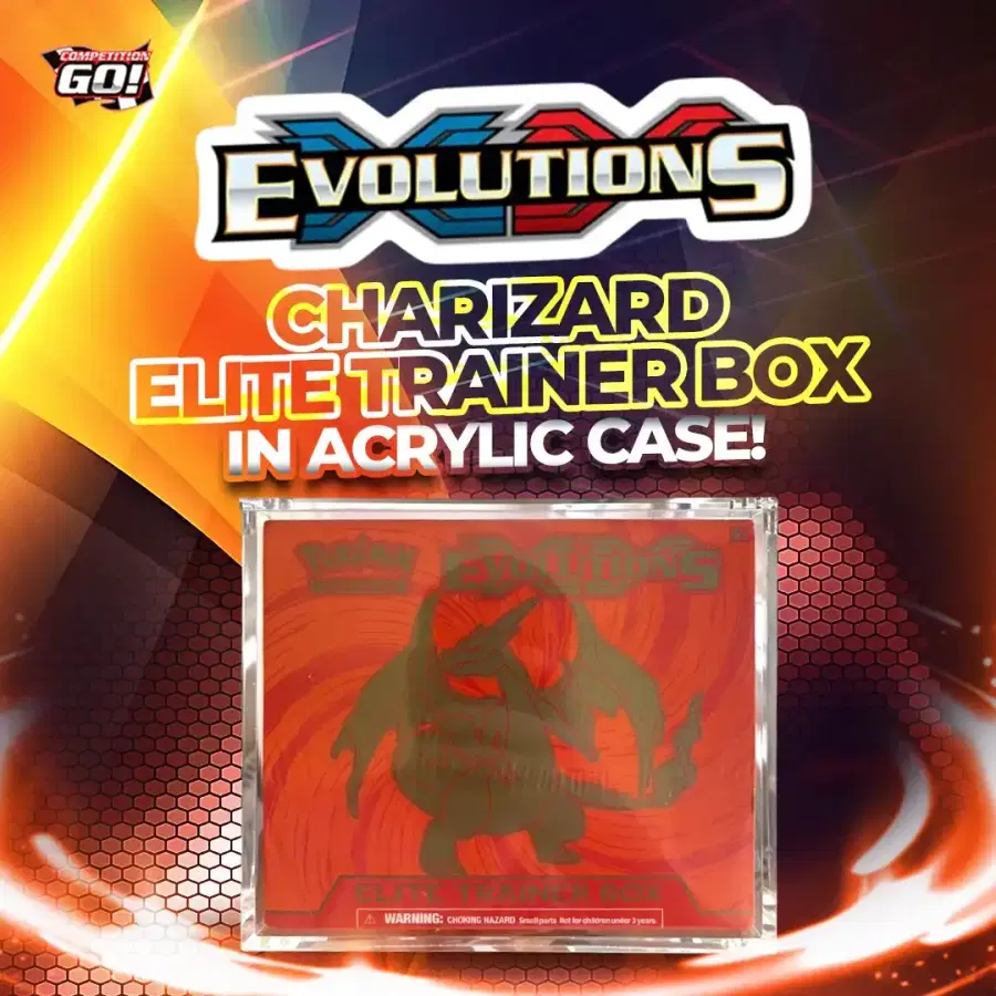 XY EVOLUTIONS - CHARIZARD ELITE TRAINER BOX IN ACRYLIC CASE!