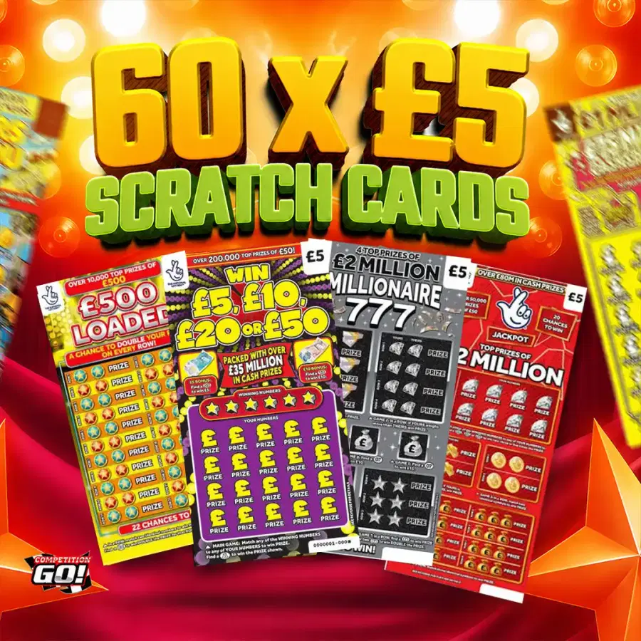 60 X £5 SCRATCHCARDS!!