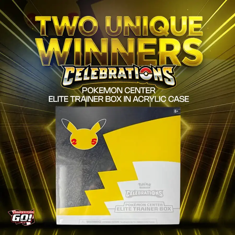TWO UNIQUE WINNERS: CELEBRATIONS POKEMON CENTER ELITE TRAINER BOX IN ACRYLIC CASE