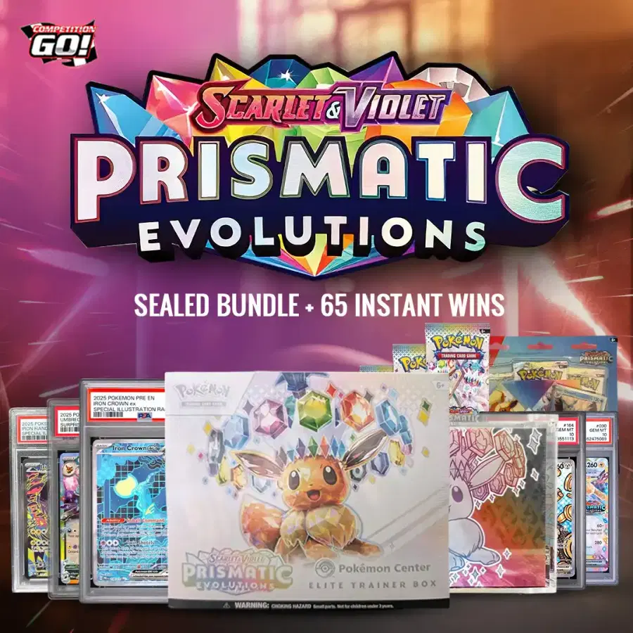 PRISMATIC EVOLUTIONS SEALED BUNDLE + 65 PRISMATIC EVOLUTIONS INSTANT WINS