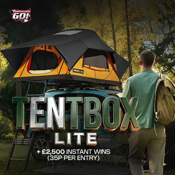 TENTBOX LITE + £2,500 INSTANT WINS (35P PER ENTRY)