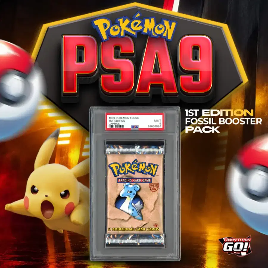 PSA9 - 1ST EDITION FOSSIL BOOSTER PACK