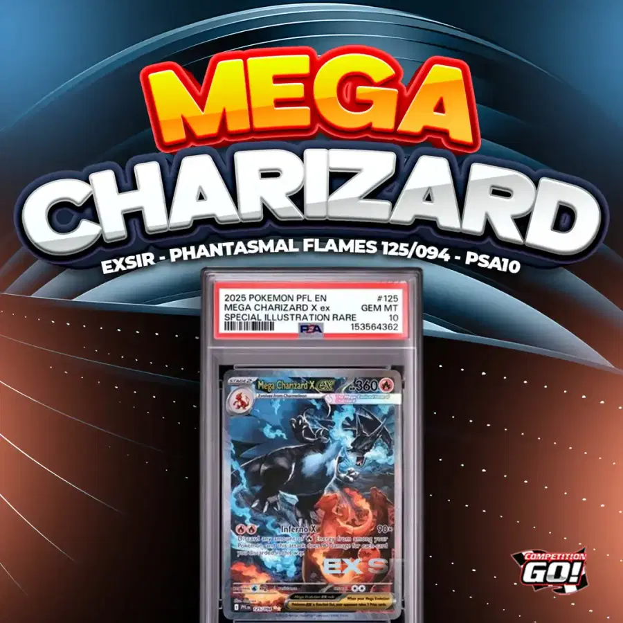 MEGA CHARIZARD EX SIR - PHANTASMAL FLAMES 125/094 - PSA10