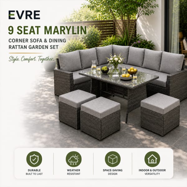Win This EVRE 9-Seat Marylin Rattan Garden Set