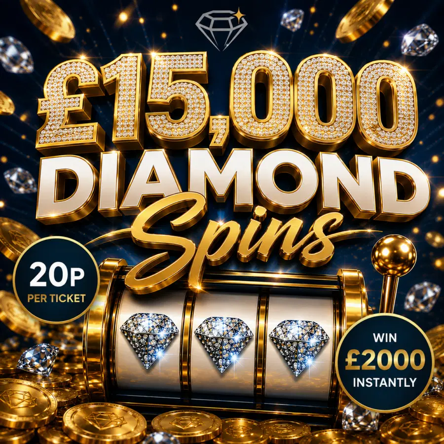 £15,000 Diamond Spins! – Win £2,000 Instantly!