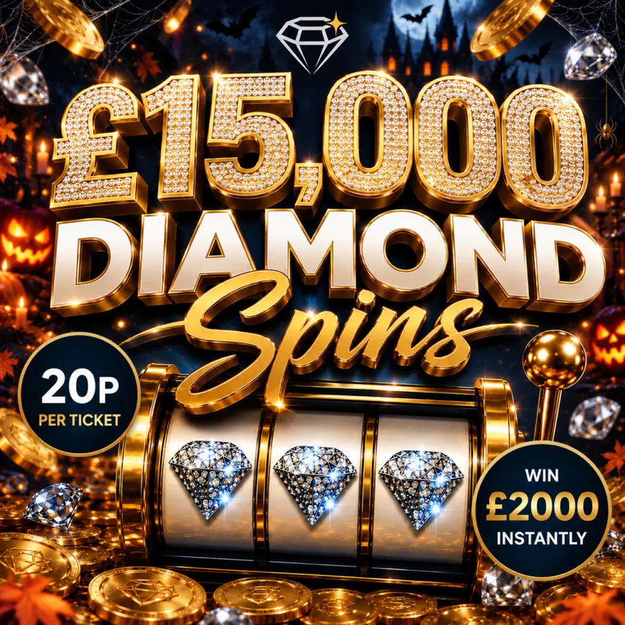 £15,000 Diamond Spins! – Win £2,000 Instantly!
