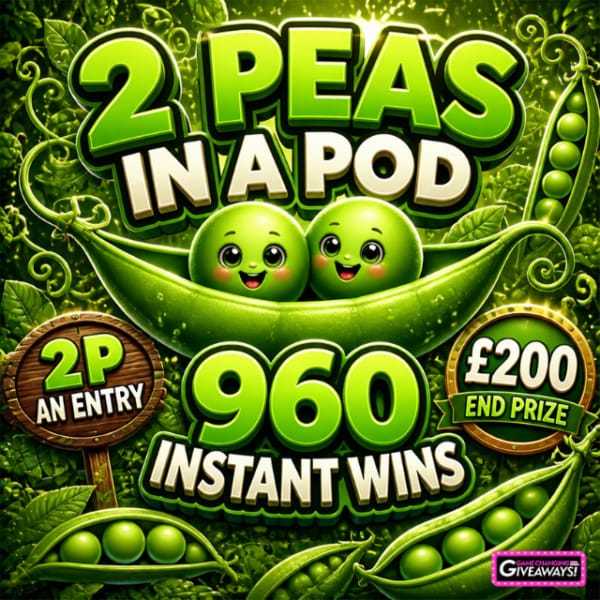 2 Peas in a Pod – 960 Instant Wins + £200 Final Prize