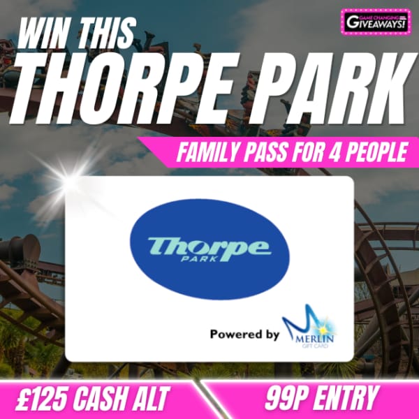 Thorpe Park Family Pass or £125 Cash alt