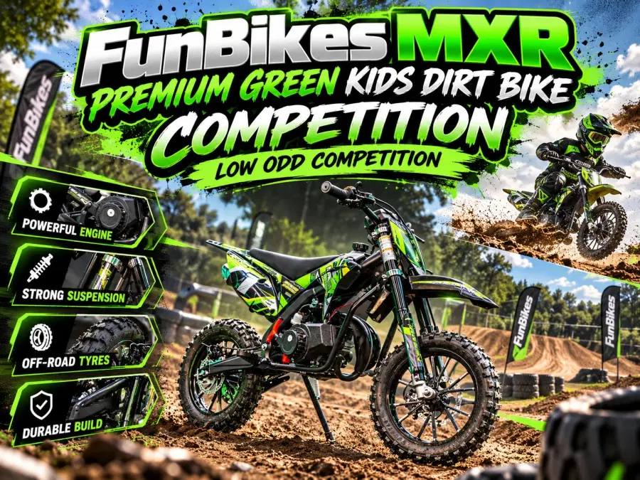 FunBikes MXR 50 Rage Premium Green Kids Dirt Bike