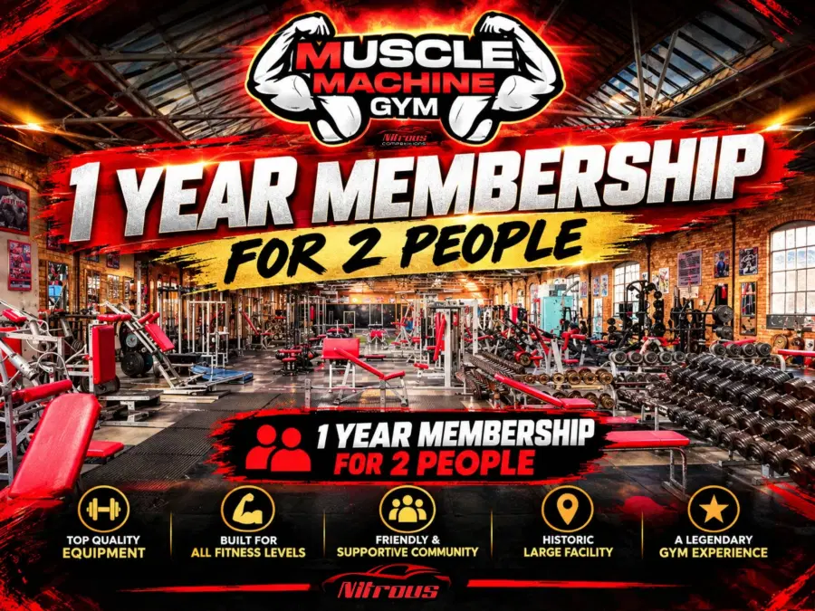 Muscle Machine Gym - 1 Year Membership for 2 People
