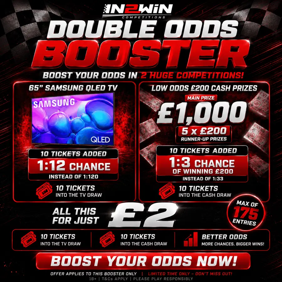 DOUBLE ODDS BOOSTER £2000+TV #1
