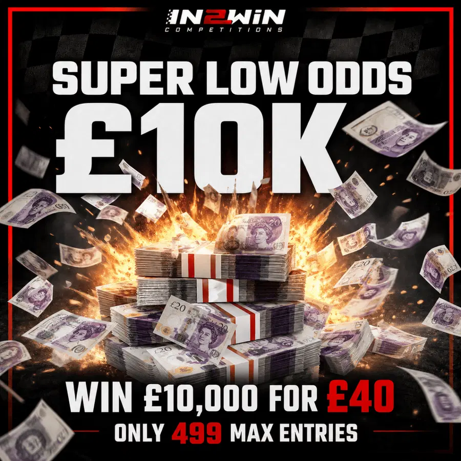 Super Low Odds £10,000 Cash! only 499 Tickets Max