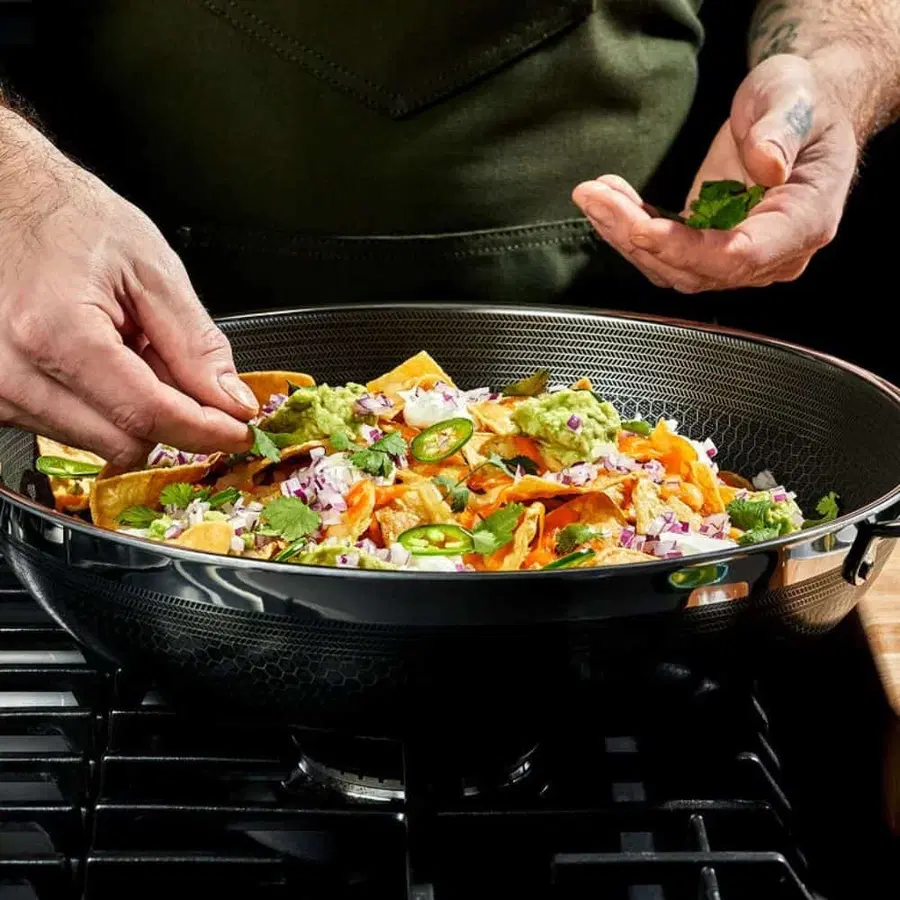 HexClad 35cm Hybrid Wok with Lid