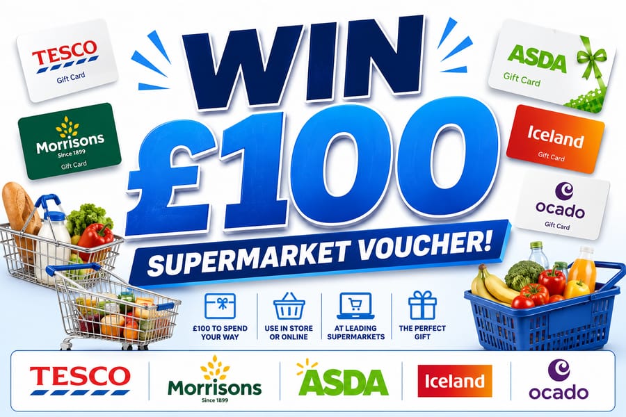 WIN £100 FOOD VOUCHER FOR A SUPERMARKET OF YOUR CHOICE!