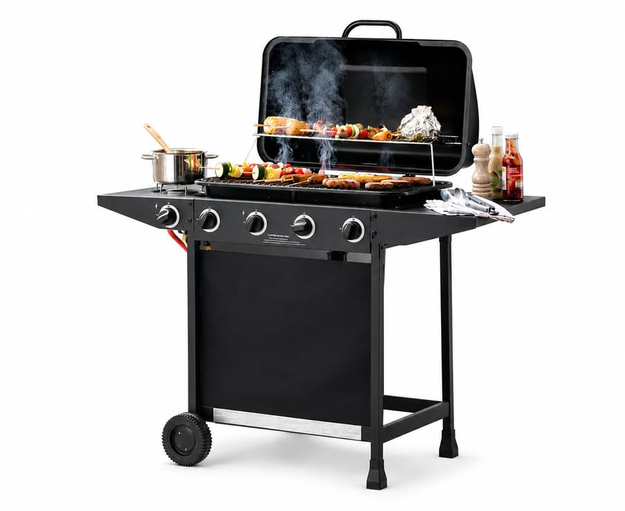 WIN THIS 4 BURNER WITH SIDE BURNER GAS BBQ