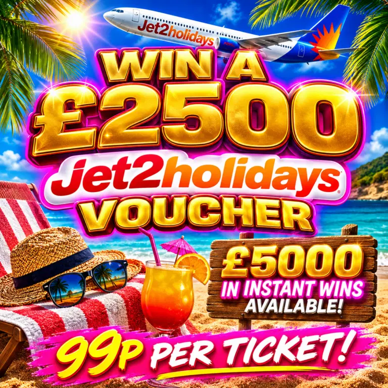 £2500 JET-2 HOLIDAY VOUCHER + £5000 IN INSTANT WINS!
