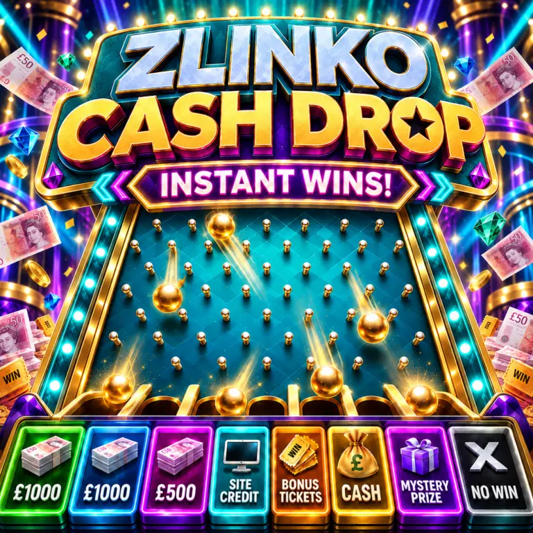ZLINKO CASH DROP INSTANTS – 10 x £1000 TO BE WON + MORE!