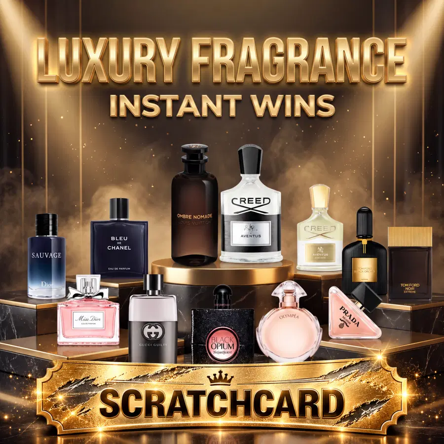 LUXURY FRAGRANCE INSTANT WIN SCRATCHCARD!