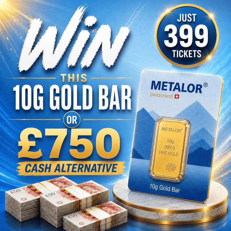 WIN 10G GOLD OR £750 CASH ULTRA LOW ODDS 12.08.26