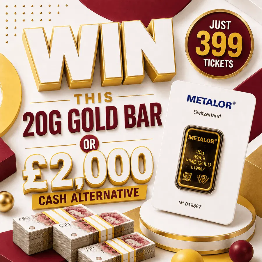 WIN 20G OR £2000 CASH SUPER LOW ODDS 23.08.26