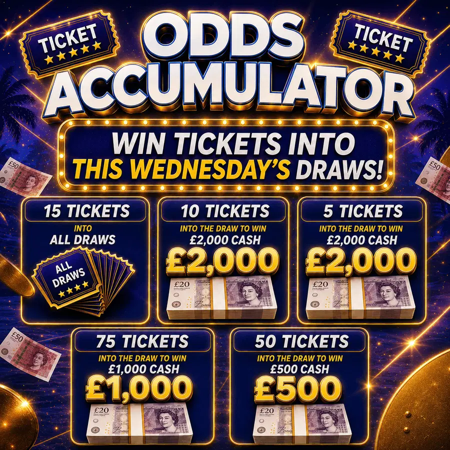 ODDS BOOSTER FOR DRAWS WEDNESDAY 26.08.26