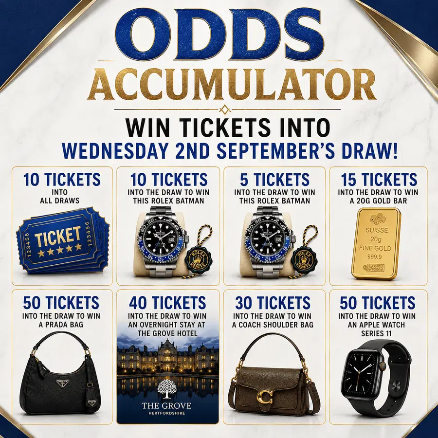 ODDS BOOSTER WIN TICKETS INTO ALL DRAWS 02.09.26