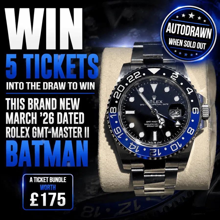 WIN 5 TICKETS INTO ROLEX BATMAN 02.09.26 WORTH £200 #1