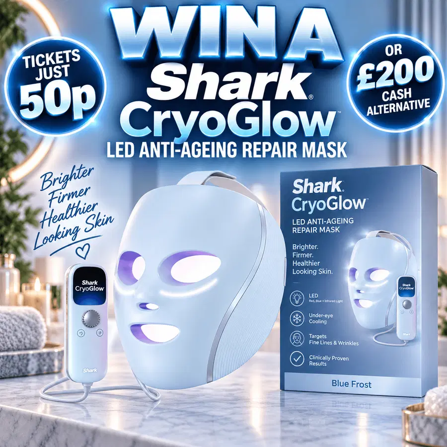 WIN A SHARK CRYOGLOW LED FACE MASK OR £200 20.09.26