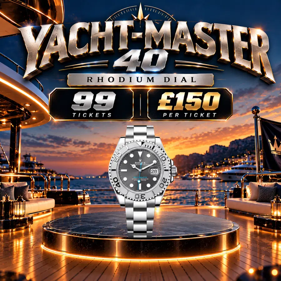ONE FOR THE PEOPLE – ROLEX YACHT-MASTER 40 RHODIUM – ONLY 99 TICKETS – £150 PER TICKET