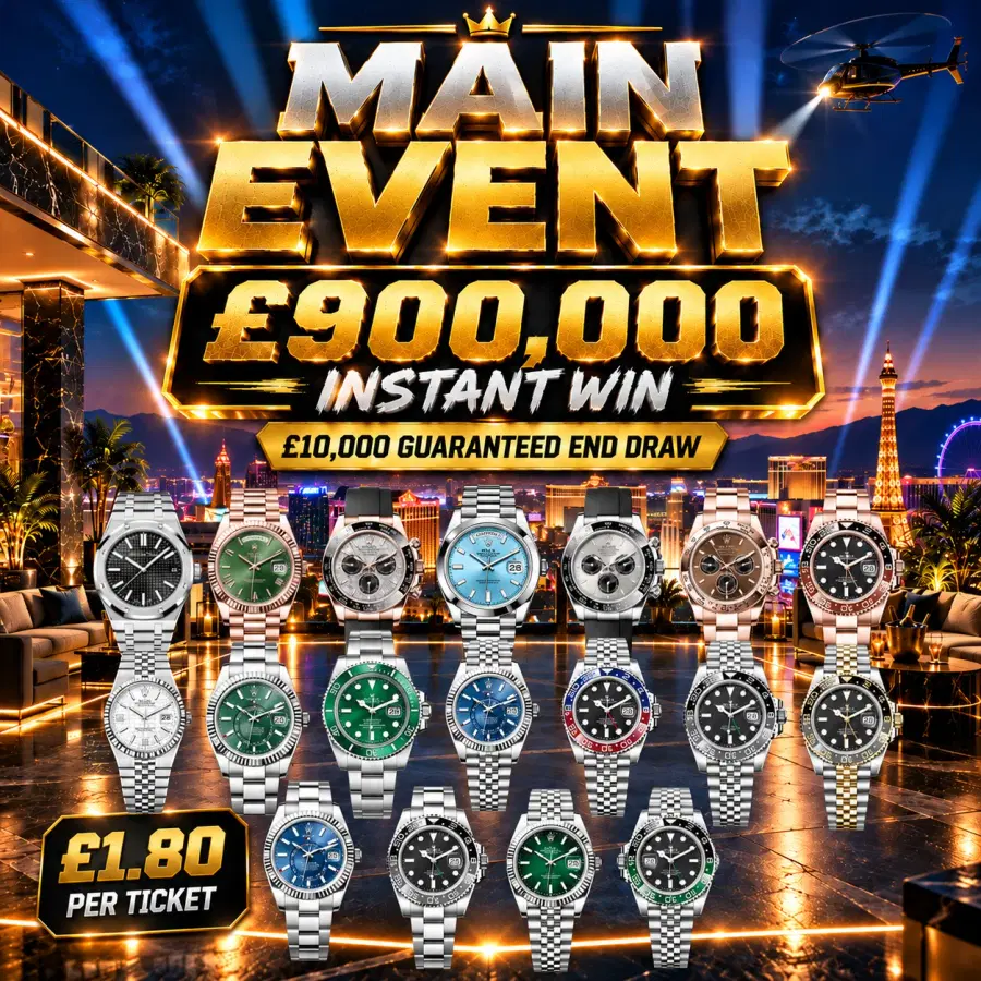 Main Event £900,000 Instant Win with a £10,000 Guaranteed End Draw