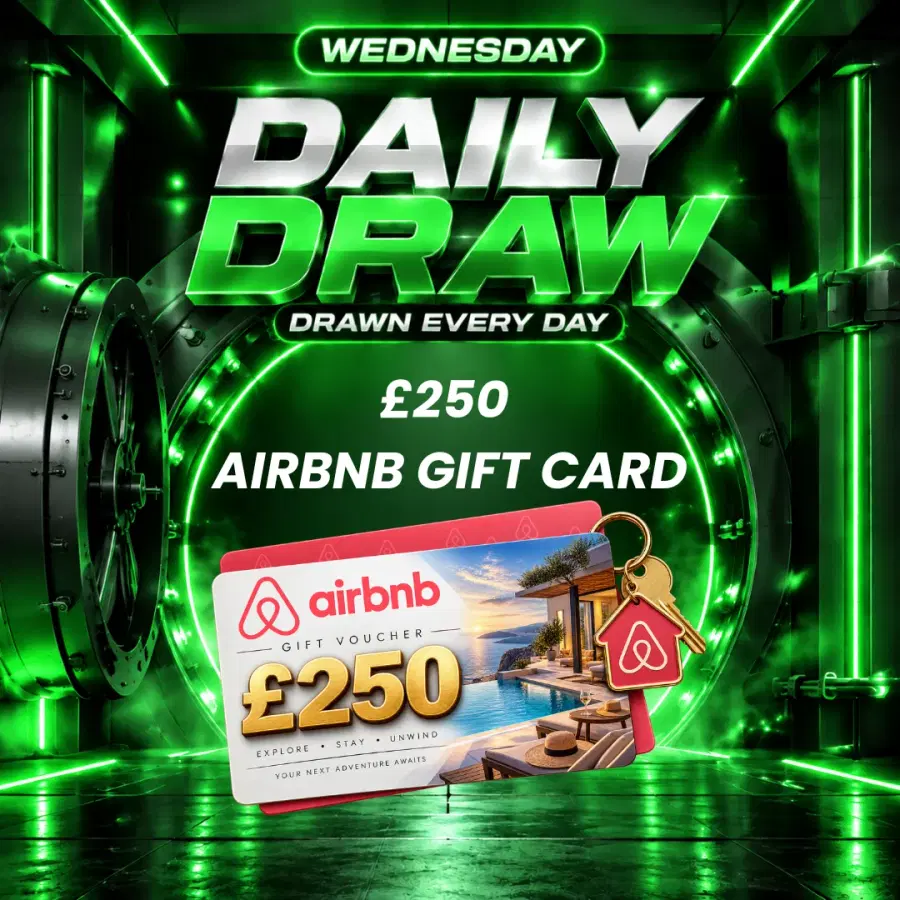 Daily Draw 14/10 - Win £250 AirBnB Gift Card or £250
