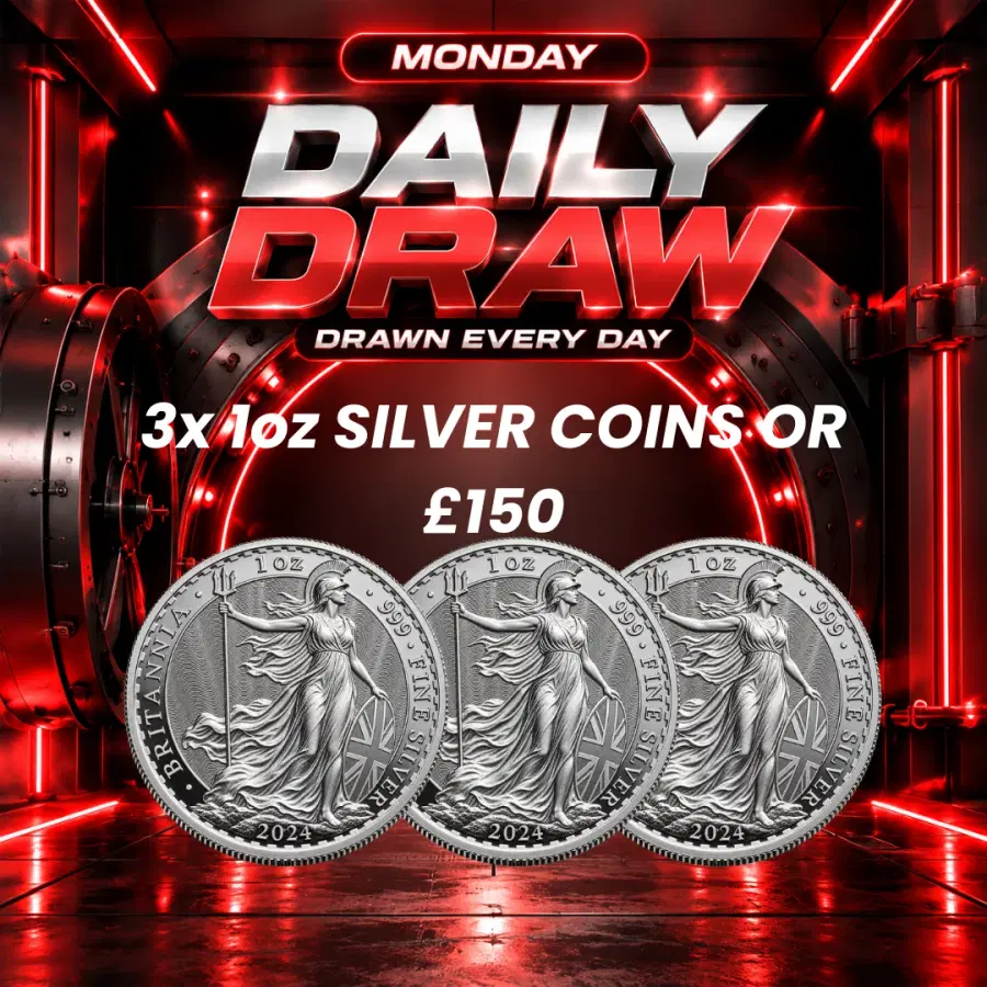 Daily Draw 19/10 - Win 3x 1oz Silver Britannia's or £150