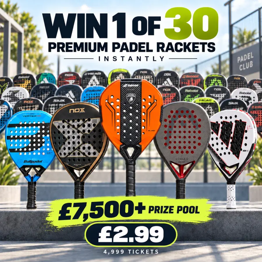 Win 1 of 30 Premium Padel Rackets Instantly