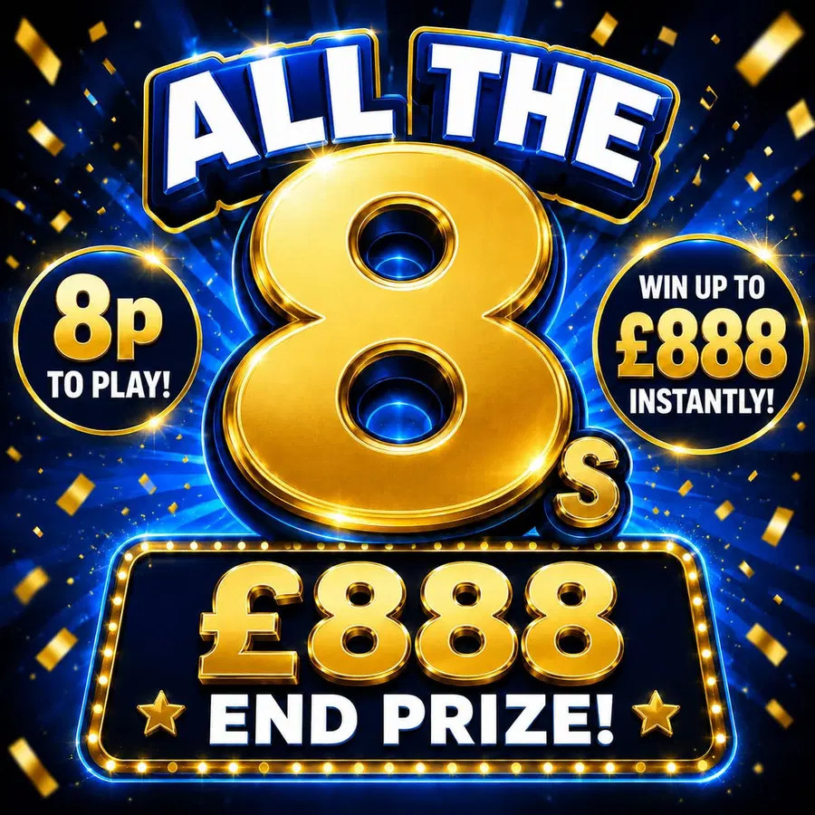 All The 8s – £888 End Prize + Instants