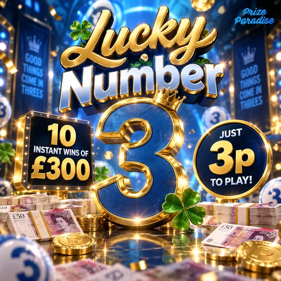 Auto-Draw: Lucky Number 3 – 10 x £300 Instants