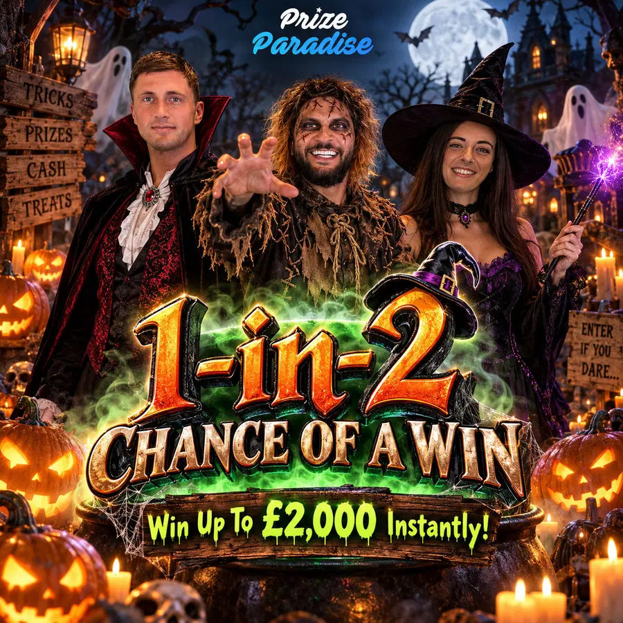 1-In-2 Chance Of An Instant Prize – Up To £2k!