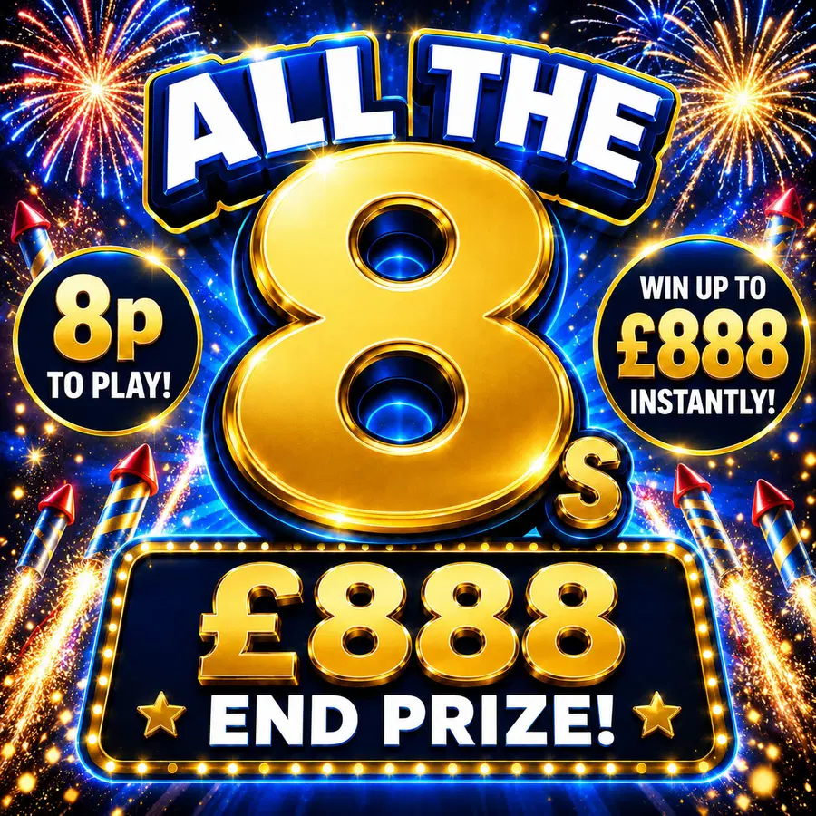 All The 8s – £888 End Prize + Instants