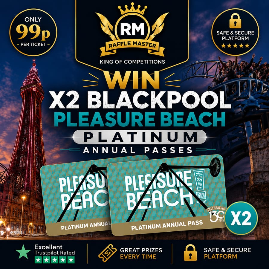X2 Blackpool Please Beach Annual Passes Or Take £200 Cash Alternative Auto Draw 09-08-26