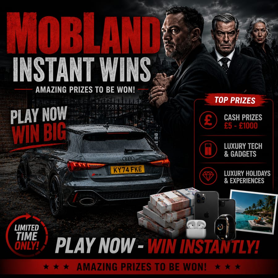 100k Mobland Instant Wins Over £100,000 Gees, Holidays, Tech, Vouchers, Cash & More Plus £1000 End Prize Are You Mobish Enough?