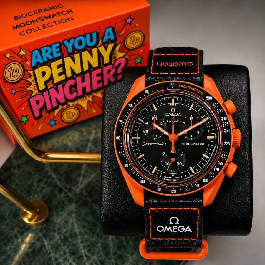 Penny Pinchers Omega X Swatch MoonSwatch Collection Mission On Earth Lava Auto Draw 23-08-26