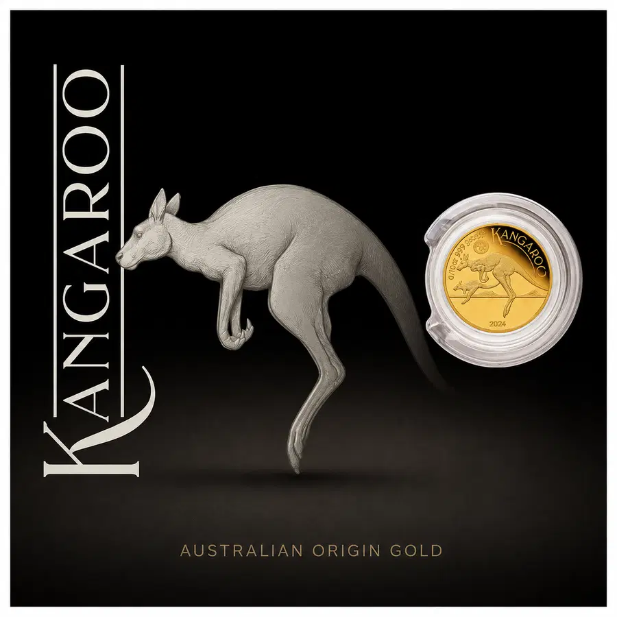 Penny Pinchers 2026 0.5g Australian Mini Roo Proof Gold Coin Only 1p Auto Draw 01-09-26