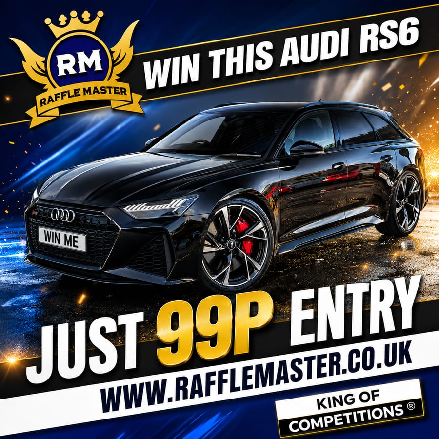 Not For The Faint Hearted Win An Audi RS6 Vorsprung 600BHP Monster Machine All In Black For Only 99p Or Take £60,000 Cash Alternative Live Draw 27-08-26