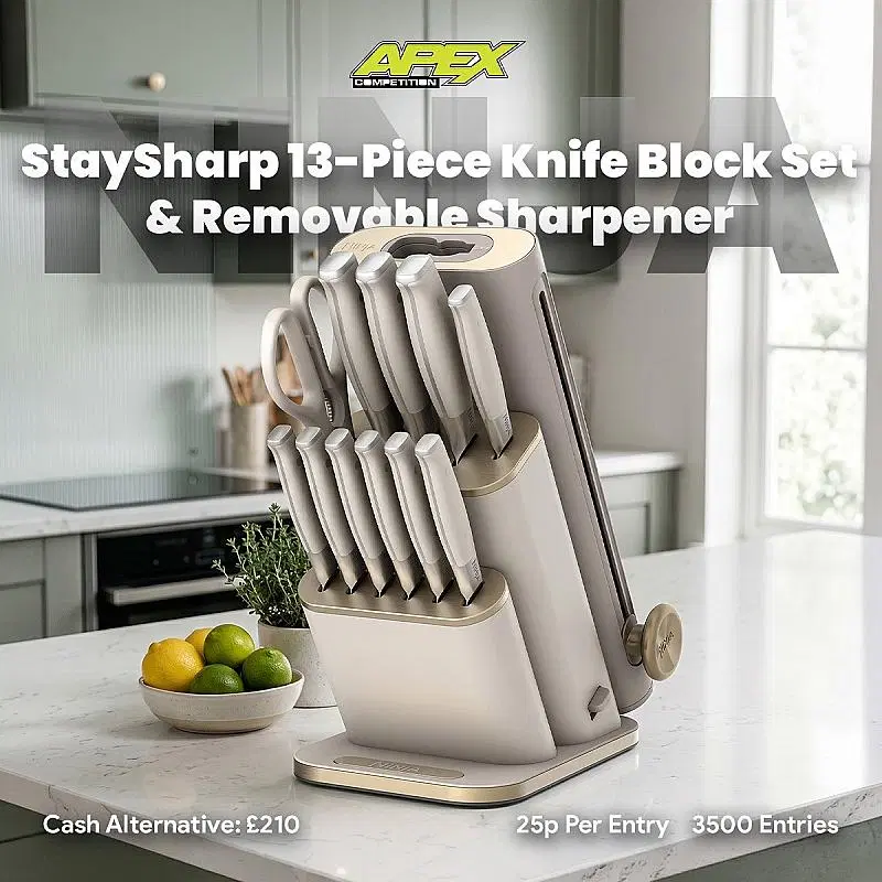NINJA Staysharp 13pc Knife Block Set & Removable Sharpener or £210 - 20/8/2026