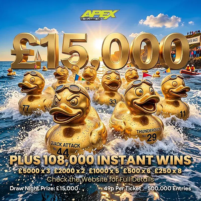 LUCKY DUCKS - £15,000 end prize + 103,800 instant wins - 23/8/2026
