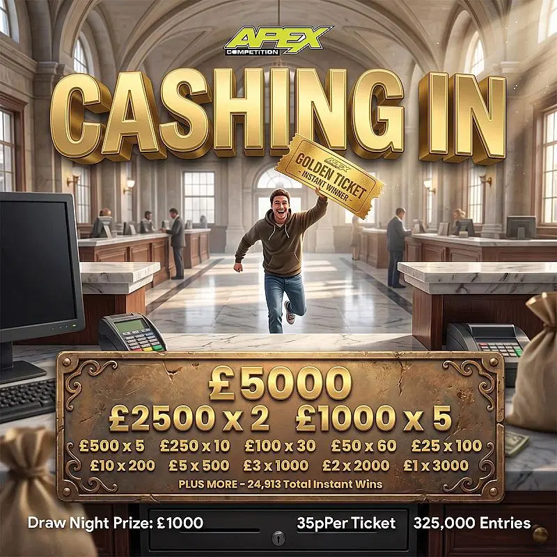 CASHING IN - £50K CASH POOL - 24,913 INSTANT WINS - 29/9/2026