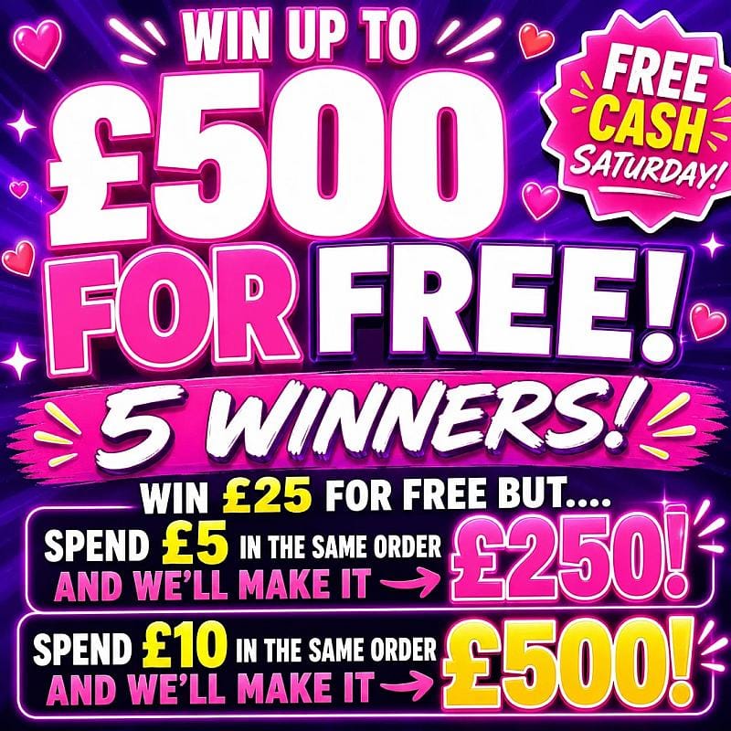 FREE CASH SATURDAY - 5 WINNERS