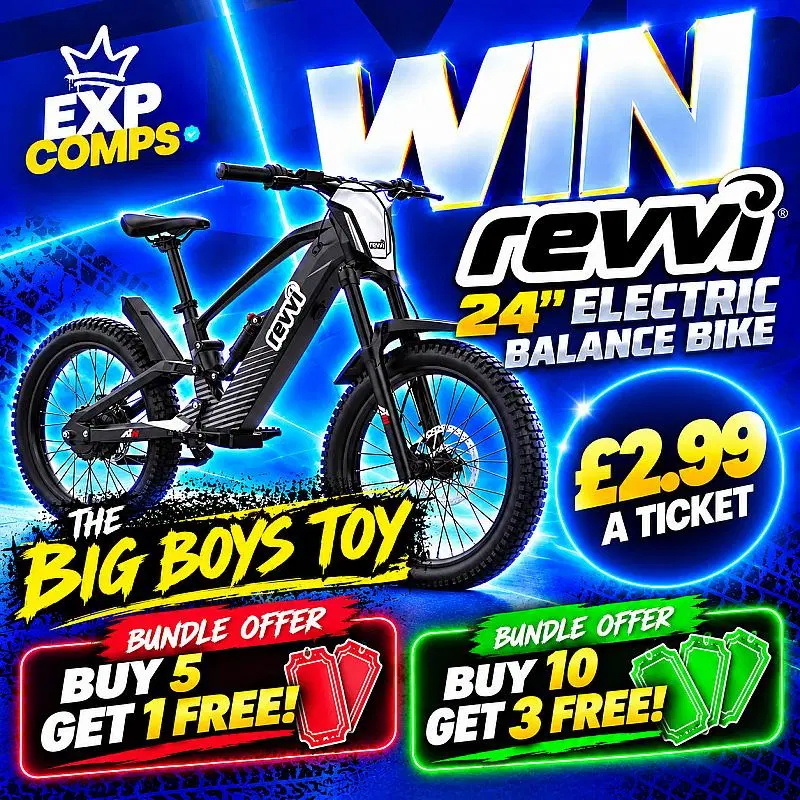 Win a Revvi 24" Electric Balance Bike - The Big Boys Toy!