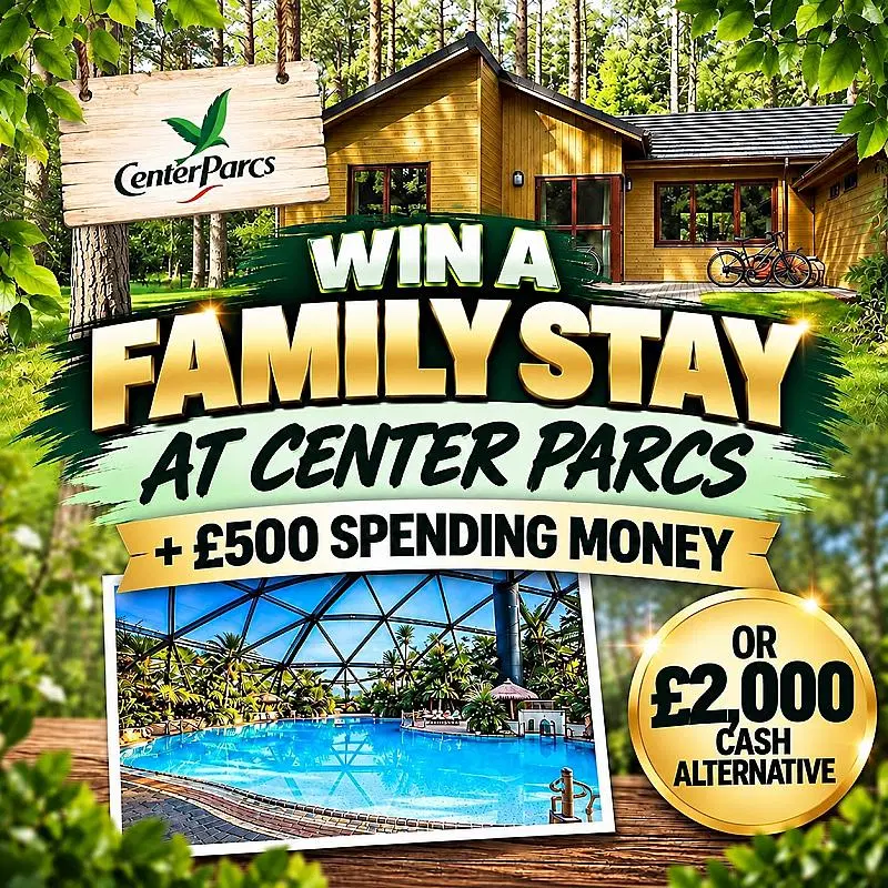 CENTER PARCS BREAK FOR 4 + £500 SPENDING MONEY